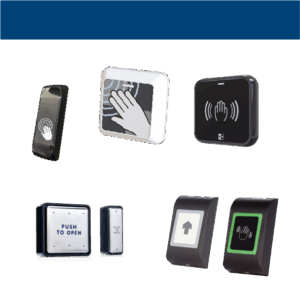 BERÜHRUNGSLOSE, BERÜHRUNGSGESENSIBLE UND MECHANISCHE TÜRÖFFNUNGSTASTEN